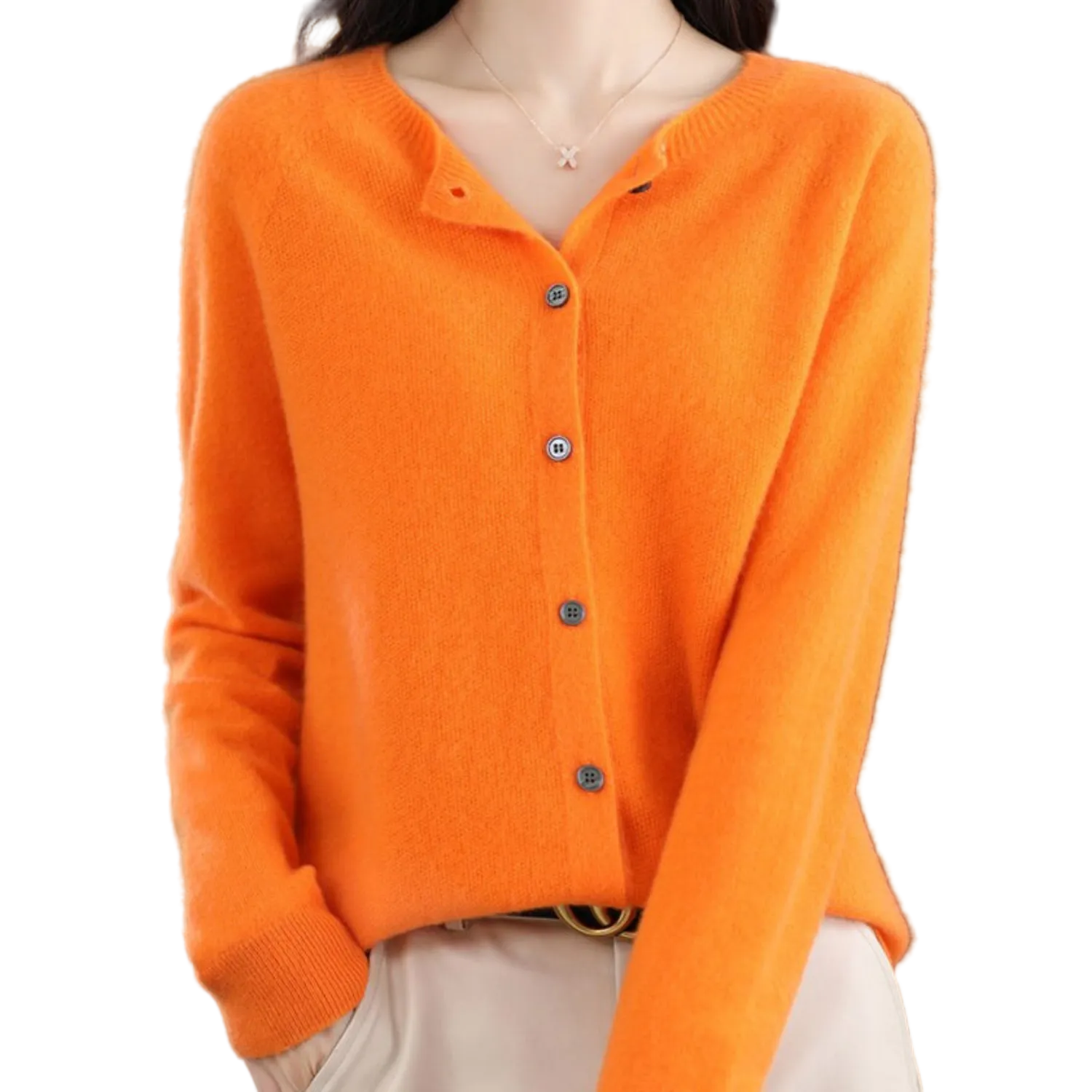 LEONIE Wool Open Knit Cardigan