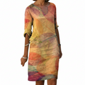 GLADYS Printed V-Neck Dress