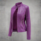 LILLY Zippered Moto Biker Jacket