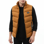 JAMES, Cotton Padded Sleek Fit Vest Mandarin Collar