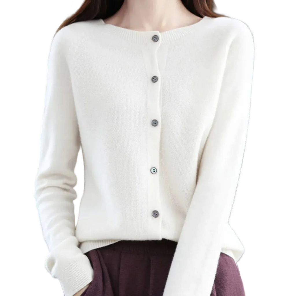 LEONIE Wool Open Knit Cardigan
