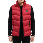 JAMES, Cotton Padded Sleek Fit Vest Mandarin Collar