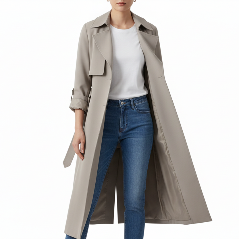 CLARISSA Longline Slim Trench Coat