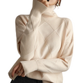 EVELYN Argyle Wool Turtleneck Sweater