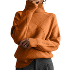 EVELYN Argyle Wool Turtleneck Sweater