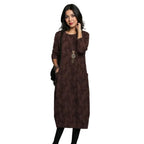 AMBRE Patterned Midi Dress