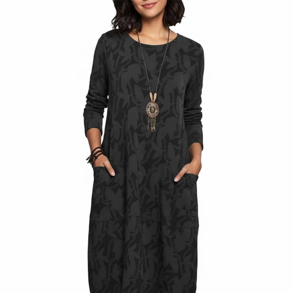 AMBRE Patterned Midi Dress