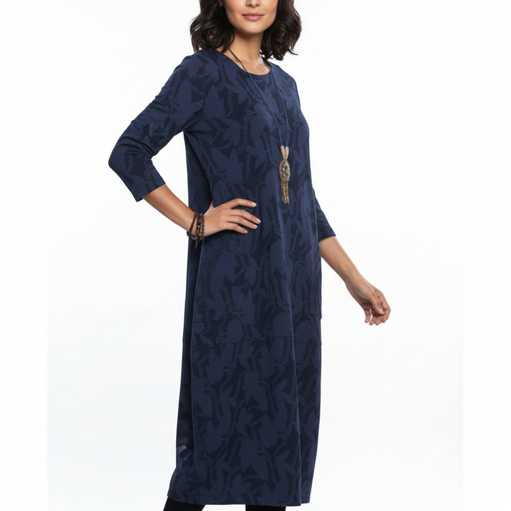AMBRE Patterned Midi Dress