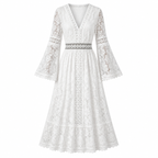 LEYA Floral Lace Midi Dress