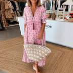 SERENA V-Neck A-Line Maxi Dress