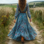 SIENNA Floral V-Neck Midi Dress