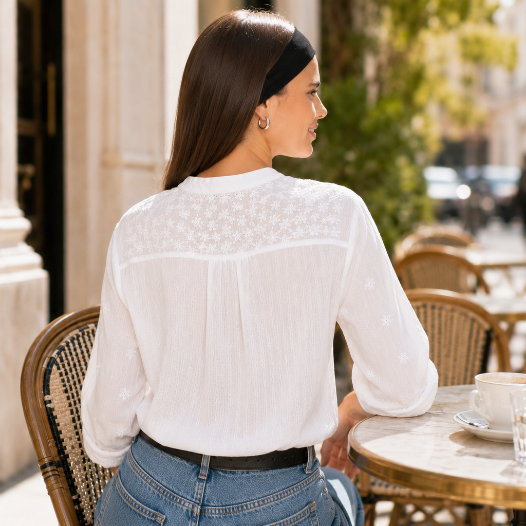 LOUISE Lace V-Neck Blouse
