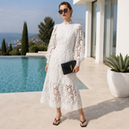 GRACE Hollow Out High Neck Dress