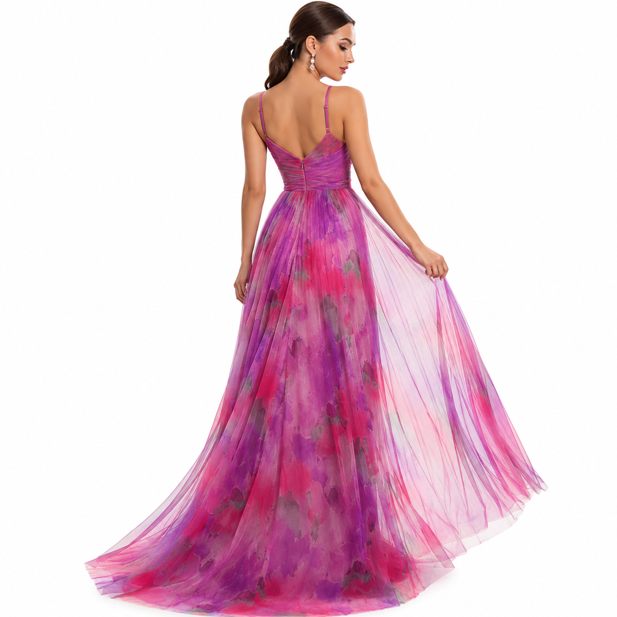 NORA Patterned Sleeveless Maxi Dress