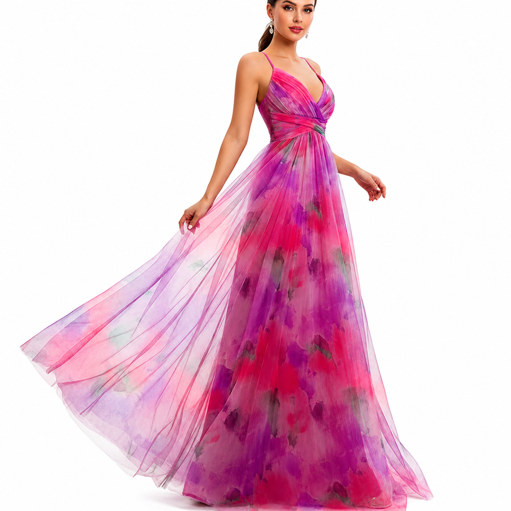NORA Patterned Sleeveless Maxi Dress