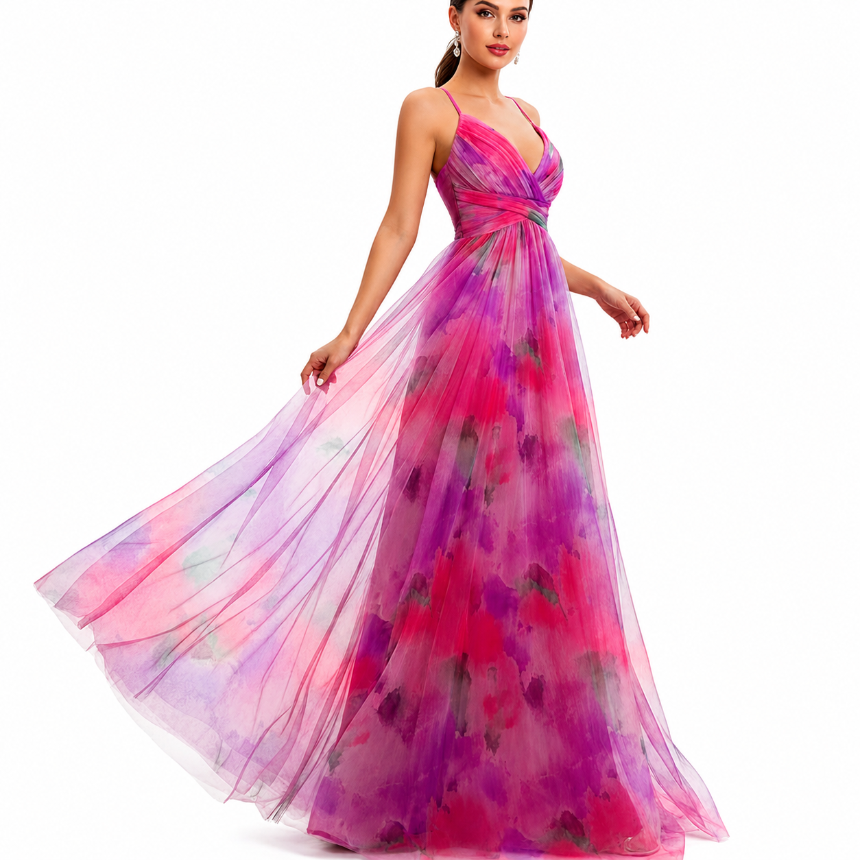 NORA Patterned Sleeveless Maxi Dress
