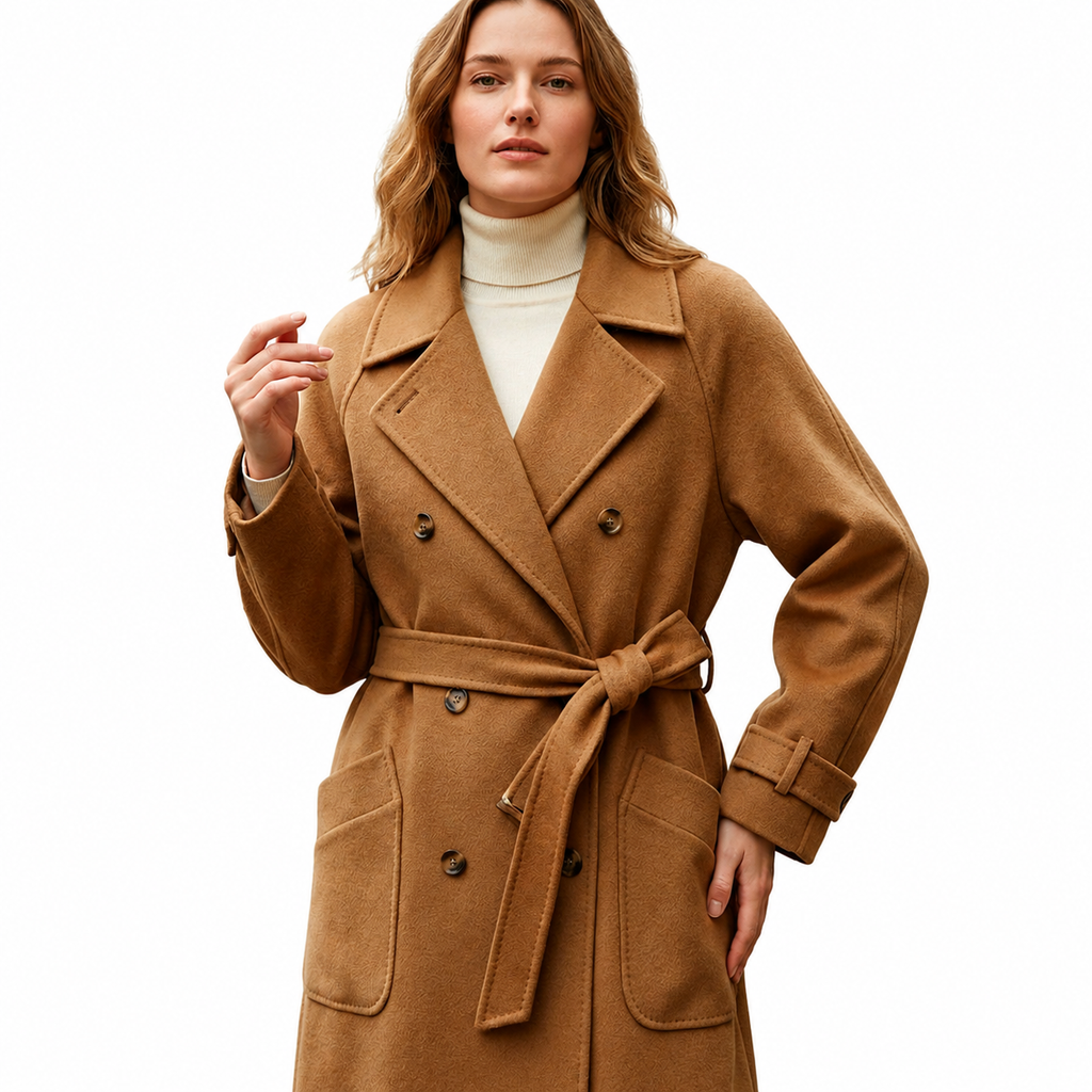 VERA Lace Up V-Neck Coat