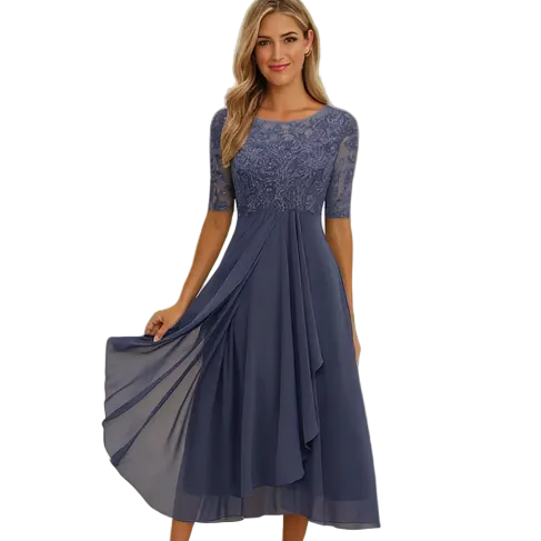 LILIA Patterned Midi Dress