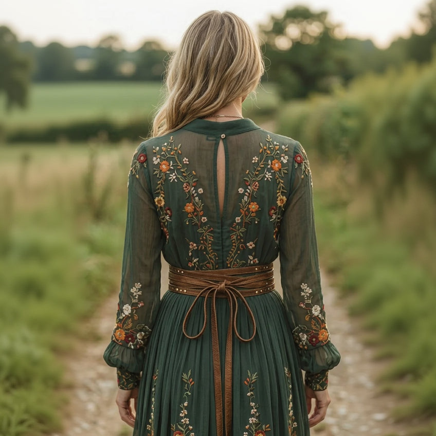 SIENNA Floral V-Neck Midi Dress