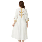 LYDIA Embroidered Midi Dress