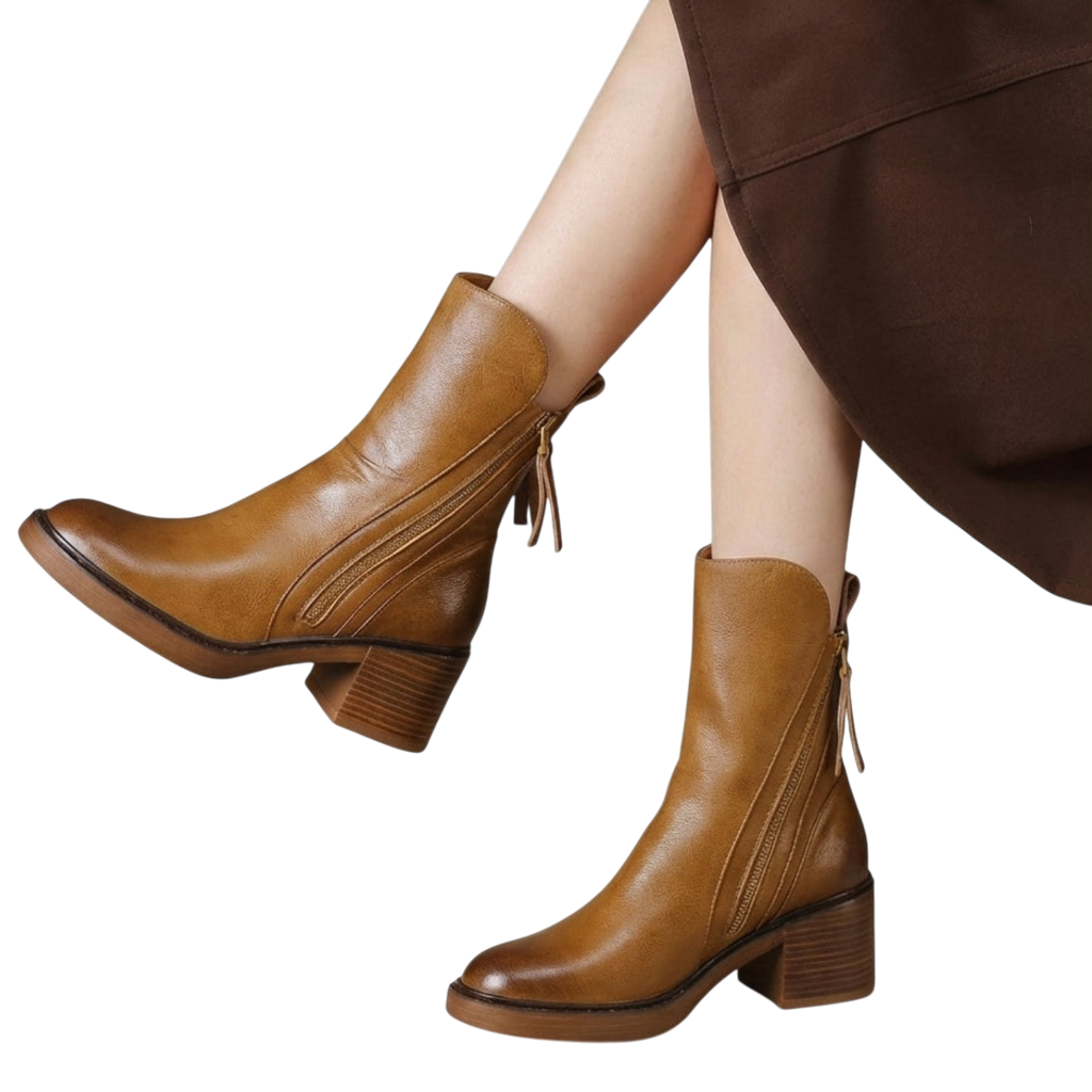 CAROLINE Leather Ankle Boots