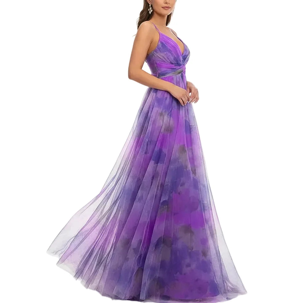 NORA Patterned Sleeveless Maxi Dress