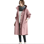 ATHENA Hooded Long Trench Coat