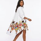 MAELYN V-Neck Vintage Midi Dress
