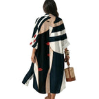 MAELYN V-Neck Vintage Midi Dress