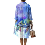 MAELYN V-Neck Vintage Midi Dress