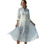 MAELYN V-Neck Vintage Midi Dress