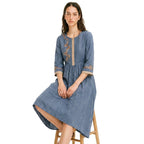 LYDIA Embroidered Midi Dress