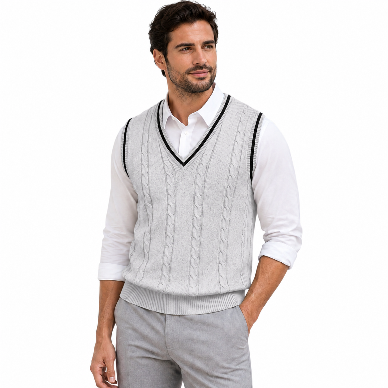 ARLEN V-Neck Knit Sweater Vest