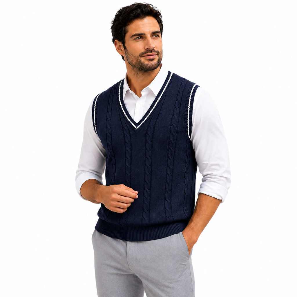 ARLEN V-Neck Knit Sweater Vest